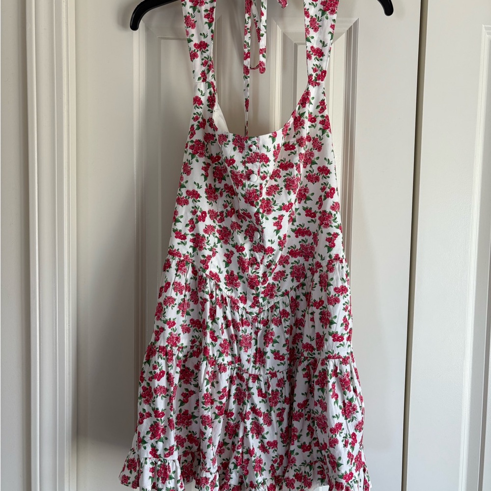 Wild Fable Red and White Smocked Romper